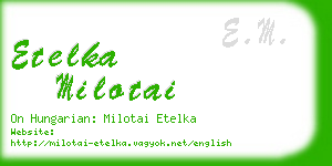 etelka milotai business card